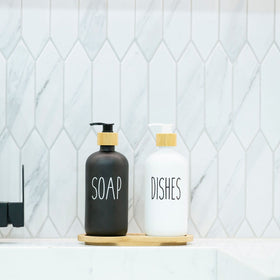 White Glass Pump Bottle – 500 ml Refillable Dispenser