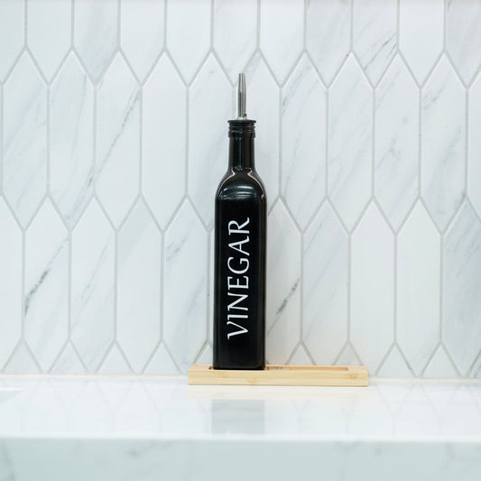 Black Oil and Vinegar Bottle – 500ml Modern Glass Dispenser-0