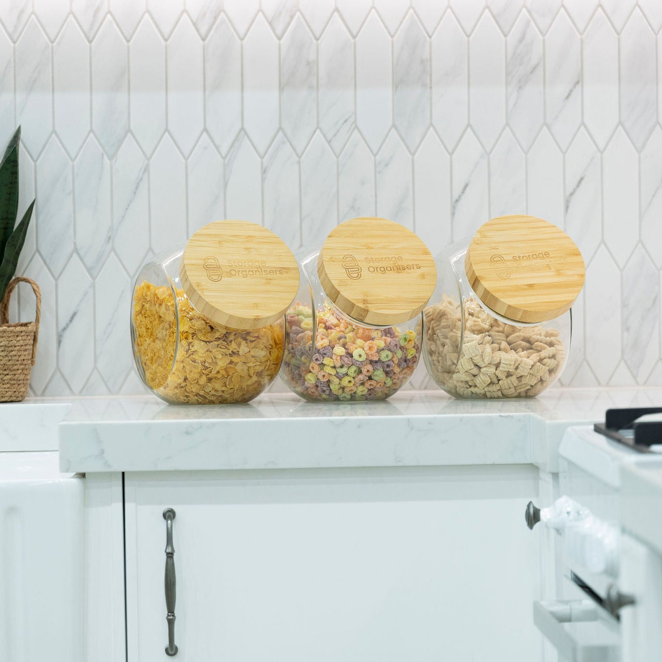 Round Tilt Glass Jar with Bamboo Lid – 4 L-1