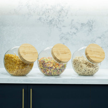 Round Tilt Glass Jar with Bamboo Lid – 4 L-0