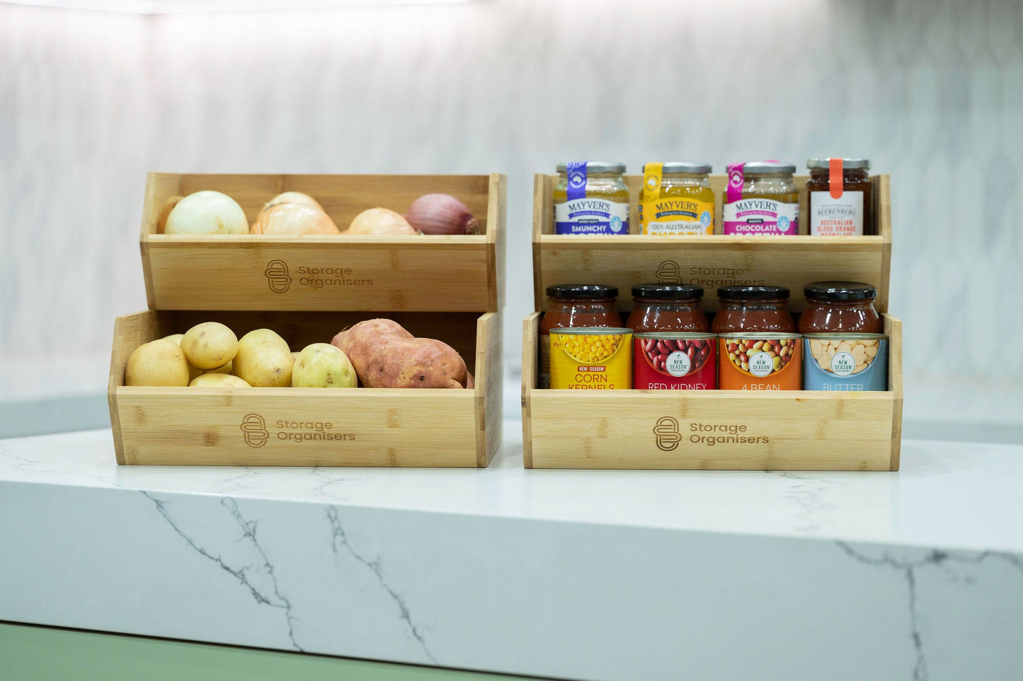Stackable Bamboo Organiser Pantry Pack-1