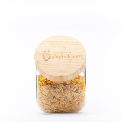 Round Tilt Glass Jar with Bamboo Lid – 4 L-4