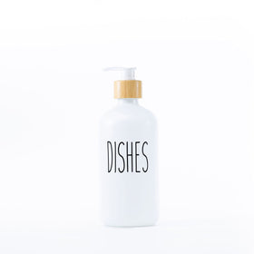 Glass Pump Bottles + Bamboo Tray – 500 ml Set