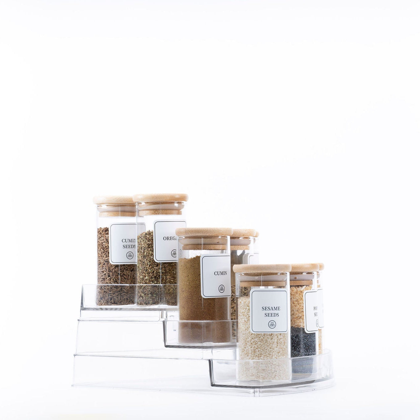 Clear 3-Tier Corner Spice Rack-2