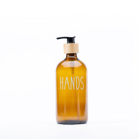 Brown Glass Pump Bottle – 500 ml Refillable Dispenser