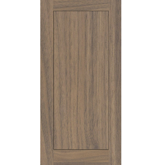Surano wardrobe and barn door in Notaio Walnut with shaker-style 25mm MDF construction, ideal for modern wardrobes, sliding barn doors, and contemporary interior spaces.