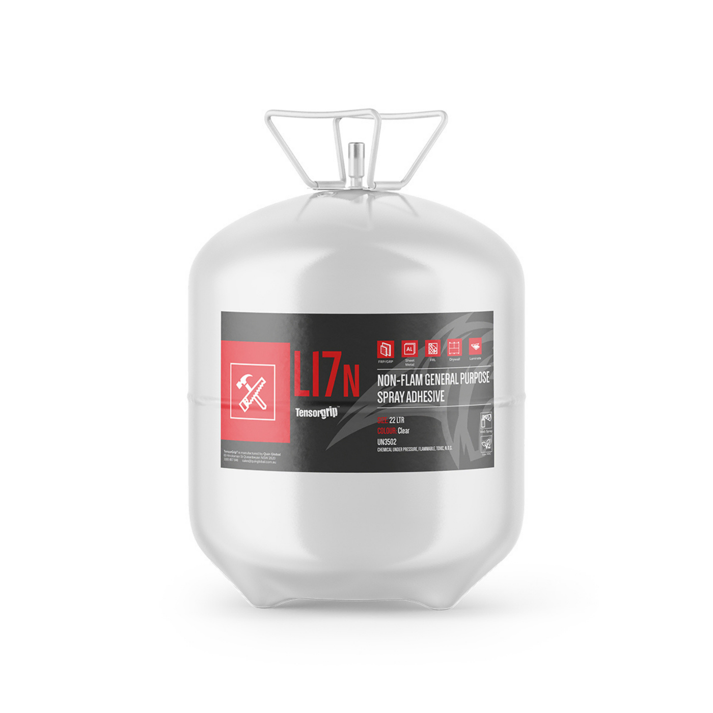 TENSORGRIP L17N ADHESIVE CANISTER CLEAR-NON-FLAMABLE 22 LITRE
