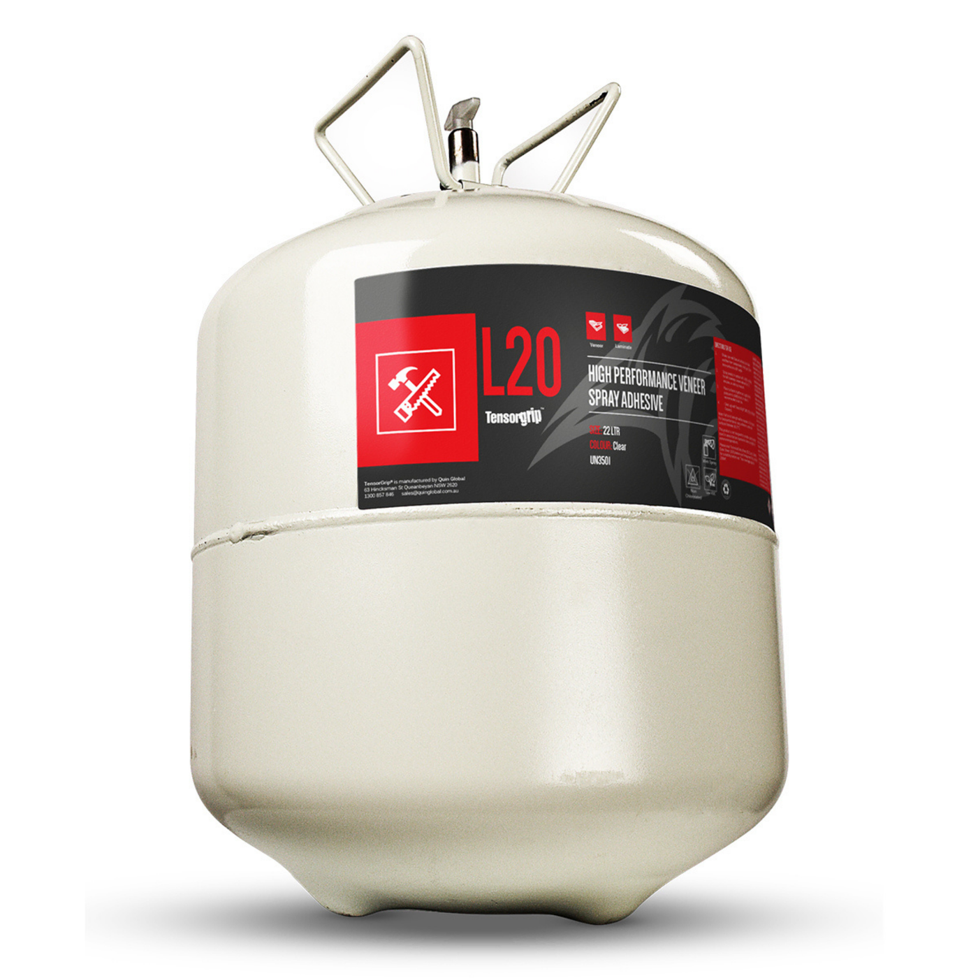 TENSORGRIP L20 ADHESIVE CANISTER CLEAR-FLAMABLE 22 LITRE