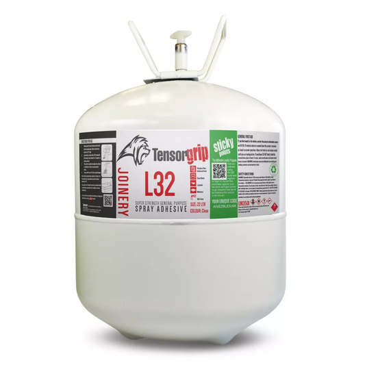 TensorGrip L32 clear contact adhesive 22 litre canister for high strength laminating, edging, metal and melamine bonding