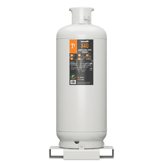 TensorGrip X40 220L jumbo canister industrial spray adhesive for high strength bonding in large scale construction and commercial applications