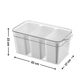 Triple Clear Fridge Organiser with Removable Baskets