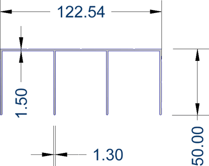 Top Track Triple 6m - Wardrobe sliding door track - Imperial Glass and Timber