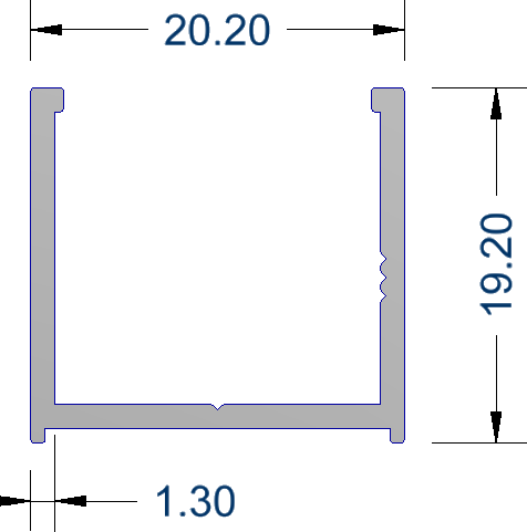 U channel 6m - Wardrobe aluminium framing - Imperial Glass and Timber