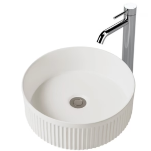 Imperial Fluted Wash Basin | Matte White | 410MM