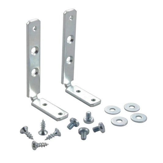 Momo Vercelli fixing brackets for aluminium handleless cabinet profile system, used for secure installation of kitchen cabinets, drawers, wardrobes, and modern joinery applications.