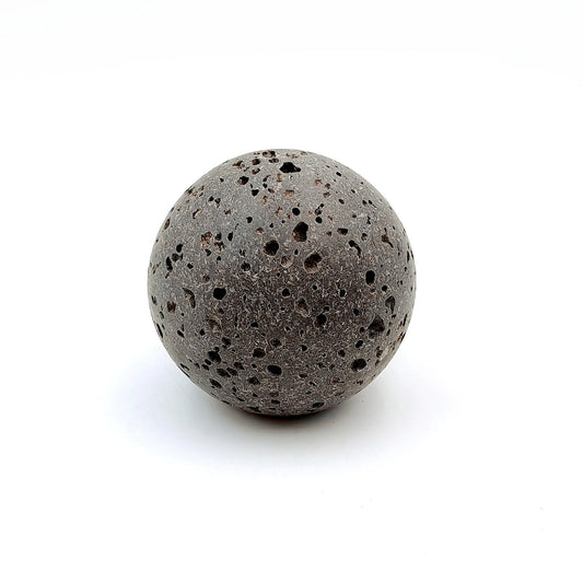 100mm polished volcanic basalt marble sphere with natural stone veining, ideal for luxury home décor, meditation, feng shui, styling, or as a premium paperweight.