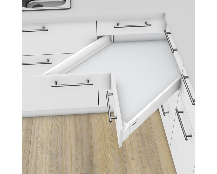 Blum TANDEMBOX antaro SPACE CORNER Drawer M Height 83MM RIGID 65kg 650mm Silk White with BLUMOTION