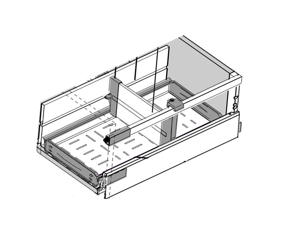 Blum TANDEMBOX antaro Drip Tray 500mm Deep 300mm Wide Carcase Silk White