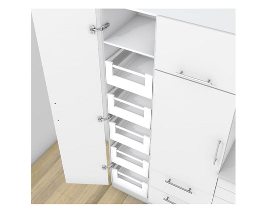 Blum TANDEMBOX antaro SPACE TOWER Inner Drawers D Height with Metal Design Element 65kg 500mm Silk White with BLUMOTION