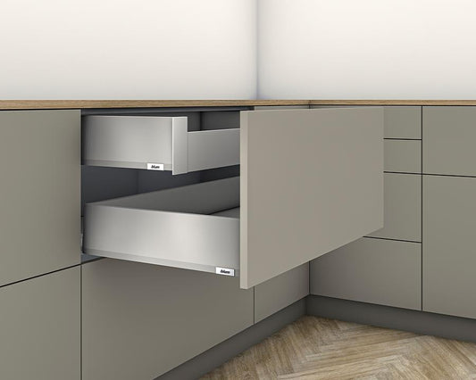 Blum MERIVOBOX K Height 129mm Inner Drawer 400mm with BLUMOTION in Indium Grey 40kg