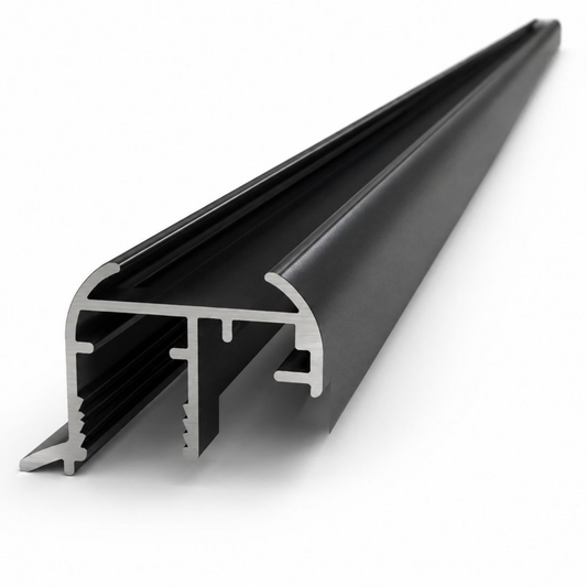 Black Wardrobe Grip Style 5m aluminium profile for sliding wardrobe doors, durable handle rail for modern wardrobe systems