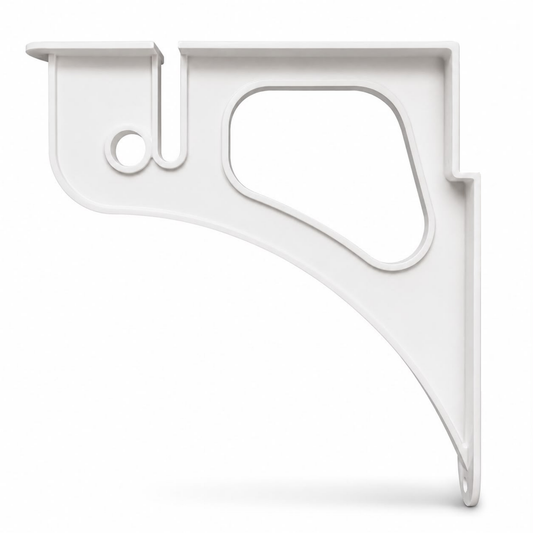 Heavy duty wardrobe shelf bracket providing secure shelf support for closets, wardrobes, and storage systems