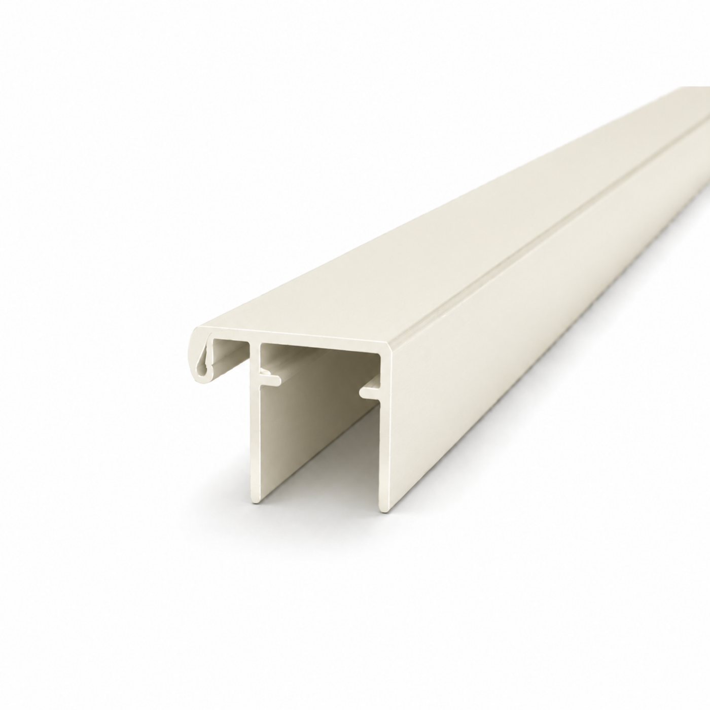 16mm Wardrobe Top and Bottom Rail | Semi Frameless | Off White