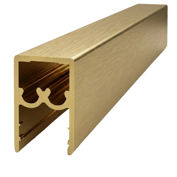 Brushed gold sliding wardrobe top and bottom rail system, durable track kit for smooth door operation