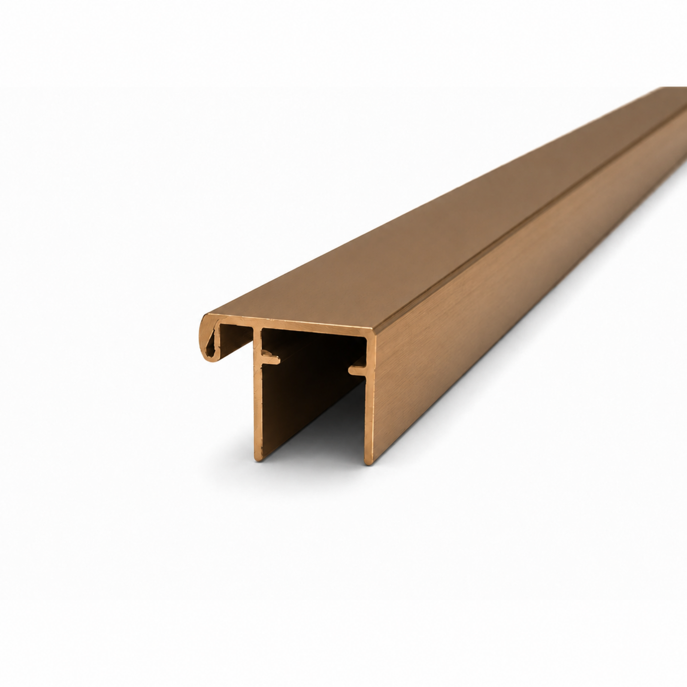16mm Wardrobe Top and Bottom Rail | Semi Frameless | Bright Bronze