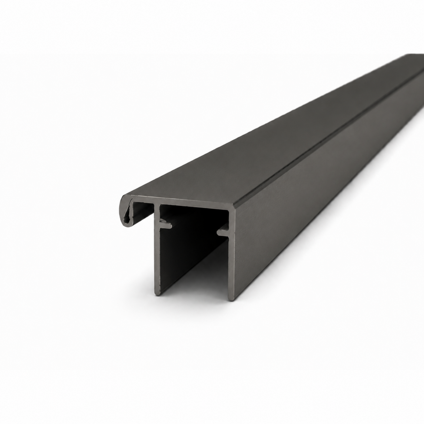 16mm Wardrobe Top and Bottom Rail | Semi Frameless | Gunmetal