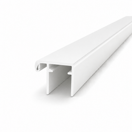 White semi frameless wardrobe sliding door top and bottom rail aluminium profile for wardrobe door frame installation and smooth door operation