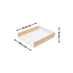 White Bamboo & Plastic Desk Tray for Organised Workspaces