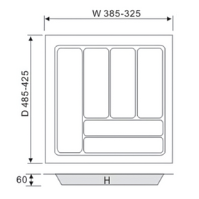 White Cutlery Tray 430mm x 480mm x 60mm