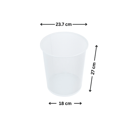 White Mesh Metal Bin for Waste Disposal & Organisation-1