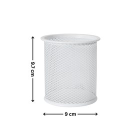 White Mesh Pen Cup for Desk Organisation