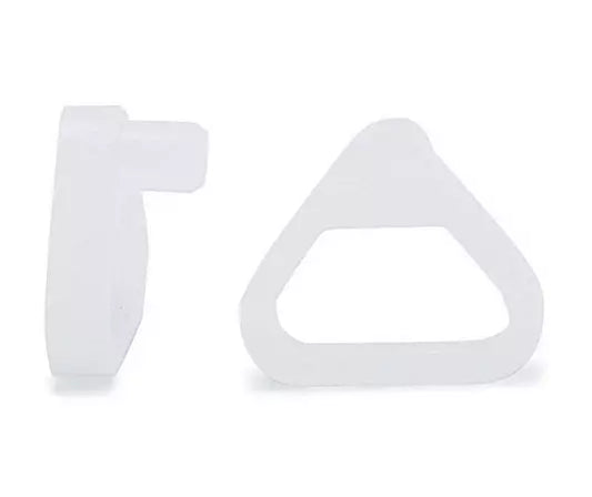 White plastic shelf support peg for cabinets and shelving, durable shelf pin designed to securely support adjustable shelves.