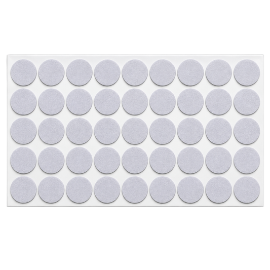 White 20mm screw cap stickers for covering screw heads and creating a clean finish on furniture, cabinets and joinery