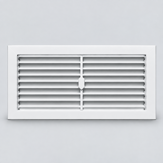 White wall ventilation grille 240mm x 140mm with 225mm x 125mm cut-out
