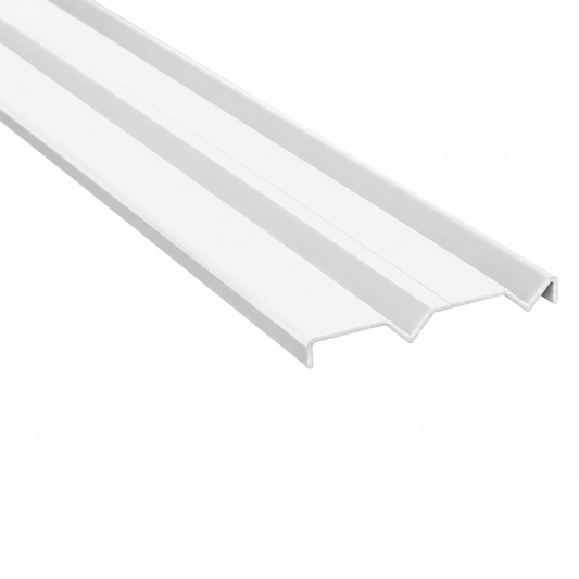 White 5.7m wardrobe bottom track double sliding door system with no lip design
