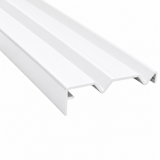 White aluminium wardrobe bottom double track 5.7m system for sliding wardrobe doors and smooth door guidance