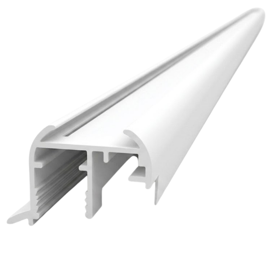 White 5m wardrobe grip style aluminium profile for sliding wardrobe door frame installation and assembly system