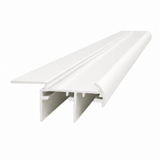 White frameless wardrobe sliding door grip style aluminium profile for wardrobe door frame installation and smooth sliding system performance
