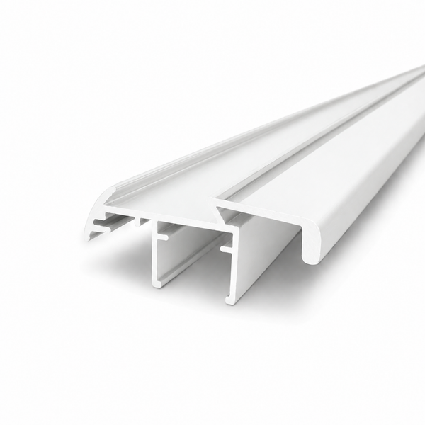 White semi frameless wardrobe sliding door grip style aluminium profile for wardrobe door frame installation and smooth sliding system performance