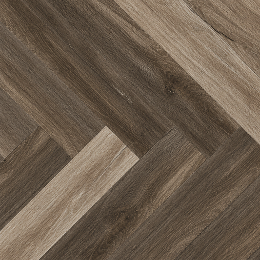 Windsor 9mm herringbone hybrid flooring with a stylish timber look finish
