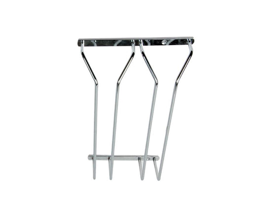 Under cabinet 2-layer wire glass holder for organised wine glass storage and easy access