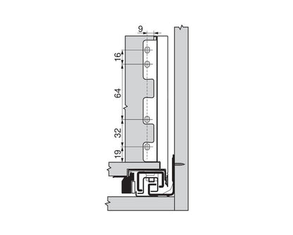 Blum LEGRABOX pure Back C Fixing Set Carbon Black ZB7C000S