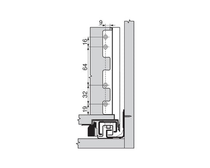 Blum LEGRABOX pure back fixings bracket C height Nickel ZB7C000S