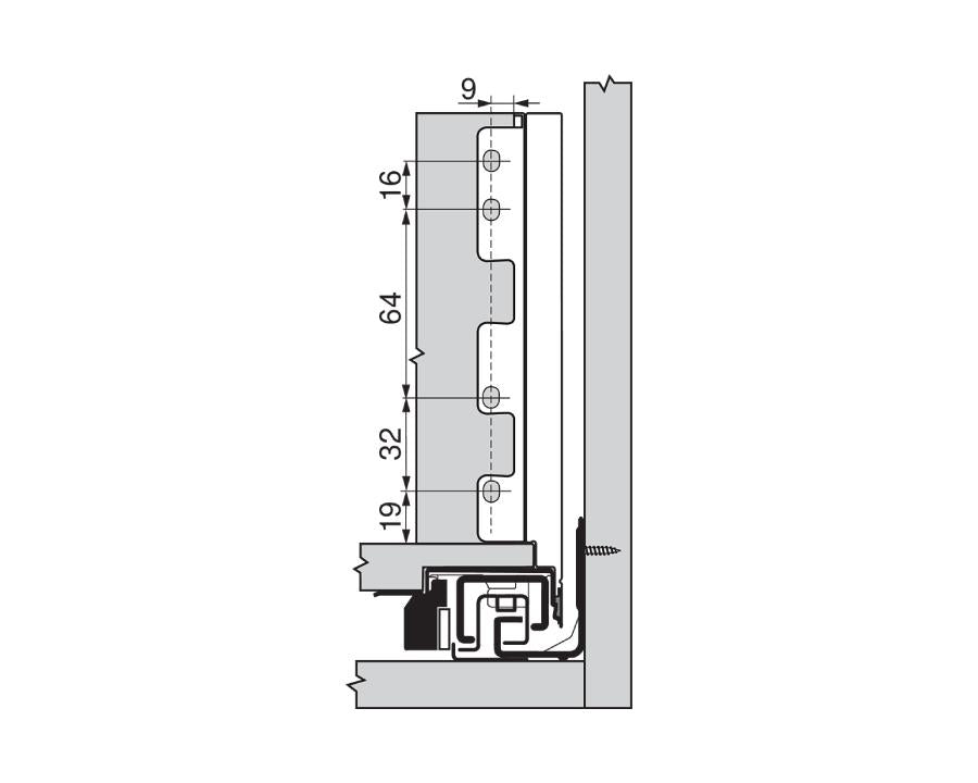 Blum LEGRABOX Pure Back C Fixing Set Orion Grey ZB7C000S