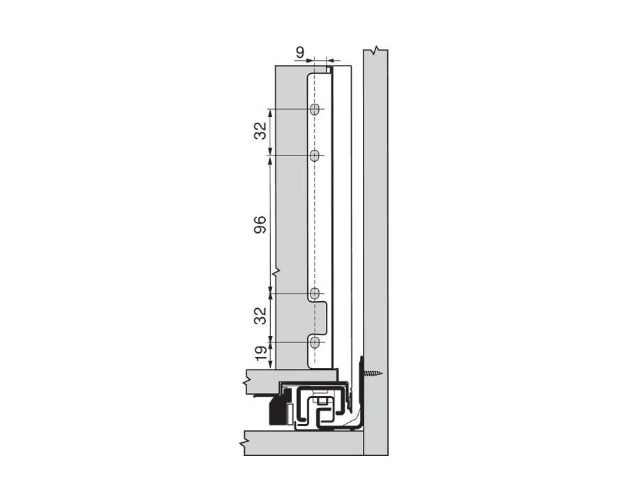 Blum LEGRABOX Pure Back F Fixing Set Orion Grey ZB7F000S