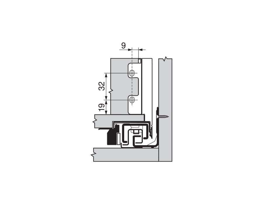 Blum LEGRABOX pure Back M Fixing Set Carbon Black ZB7M000S